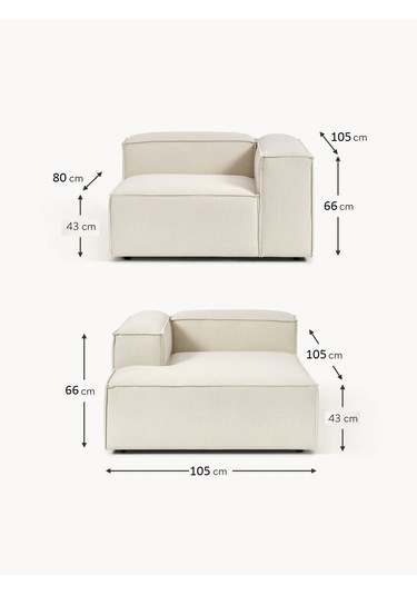 Most Mollis Plus Sol Köşe 2 Modül Köşe 01 Kırık Beyaz Keten Kumaş