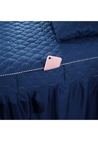 Suntek Delikli 75x28inç Masaj Kozmetik Tablo Valance Sheet Mavi