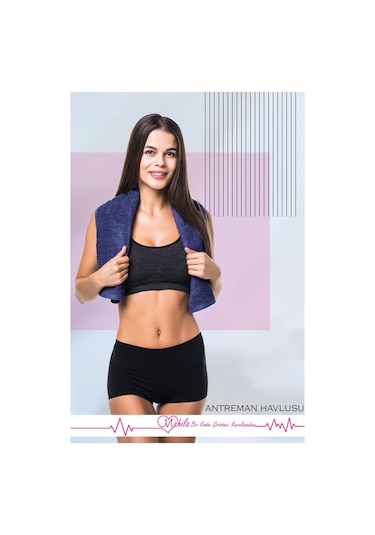 30x85cm Sporcu Havlusu Pamuklu, Anti Bakteriyel, Ter Emici Fitness Plates Boks Tenis Spor Havlusu Lacivert