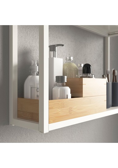 2 Li Bambu Kutu Banyo Düzenleyici Meridyendukkan Bambu Düzenleme,dekorasyon Bej