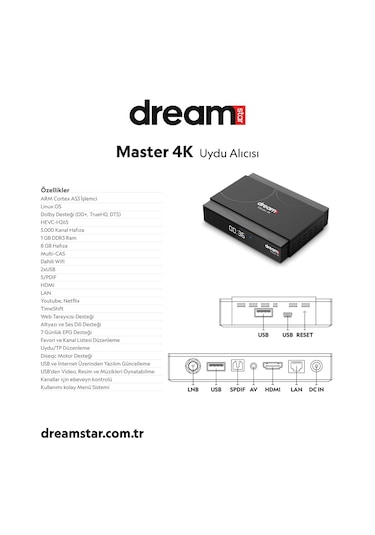 Dreamstar Master 4k Uydu Alıcı
