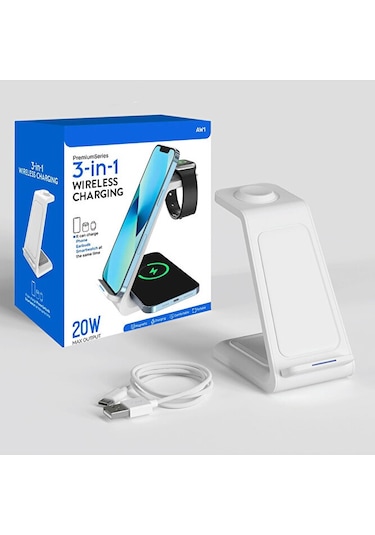 3in1 20w Kablosuz Şarj Magsafe Uyumlu İphone Telefonlar Ve Apple