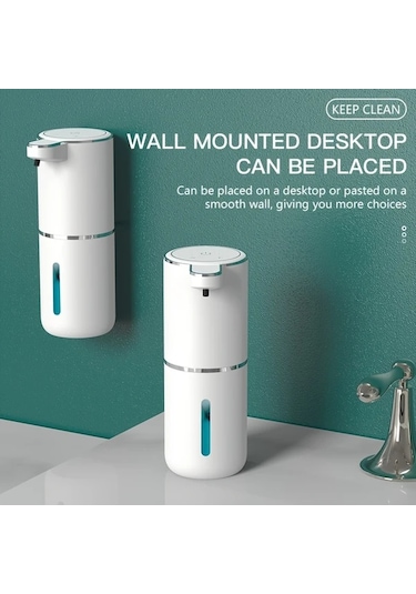 Techbloom 12.85oz Siyah Ekran Şeffaf Şişe Köpük Tip Otomatik Sensörlü Duvar Sabunluk Şarj Edilebilir Modern Siyah Banyo Mutfak 11.8x5cm Çift Kişilik