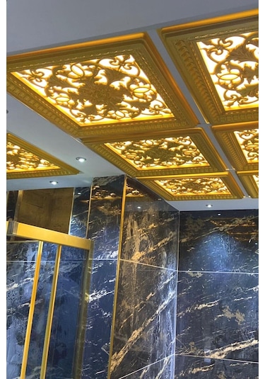 Saray Tavan 60 Cm Kahve Eskitme Dekoratif Saray Tavan Paneli Asma Tavan Uyumlu