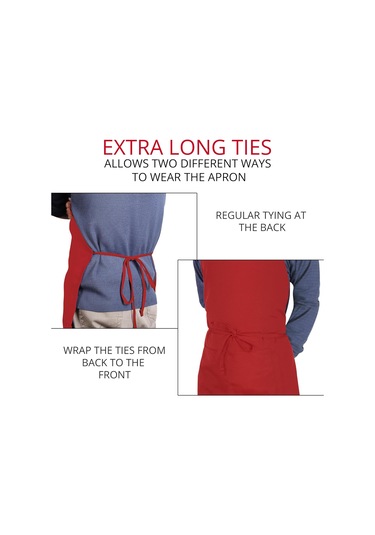 12 Paket 2 Cepli Ayarlanabilir Önlük, Su Ve Yağa Dayanıklı Kırmızı, 12 Paket Diğer
