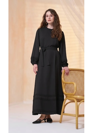 Misswhence Dantel Detaylı Elbise 39836 Siyah