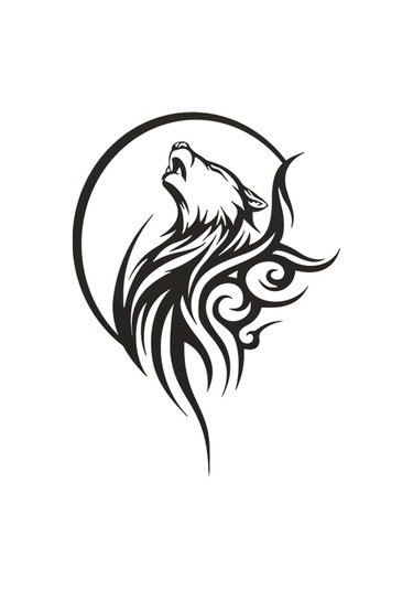 Tribal Kurt / Tribal Wolf 3d Duvar Dekoru - Şık Ve Minimalist Tasarım 19cm