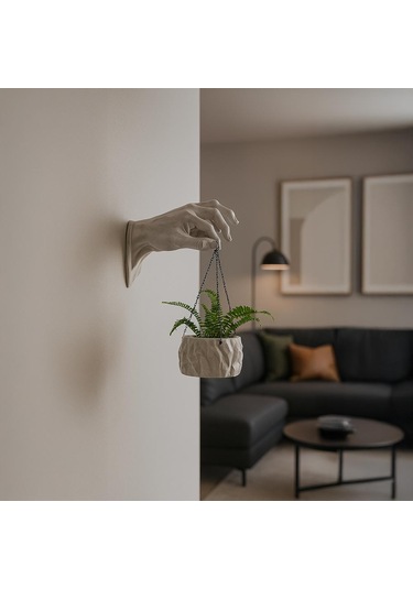 El Şekilli Duvar Saksısı