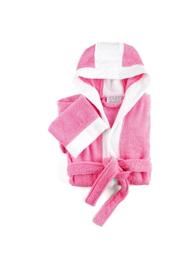 Soley Pueri %100 Pamuklu Unisex Çocuk Bornozu Pembe