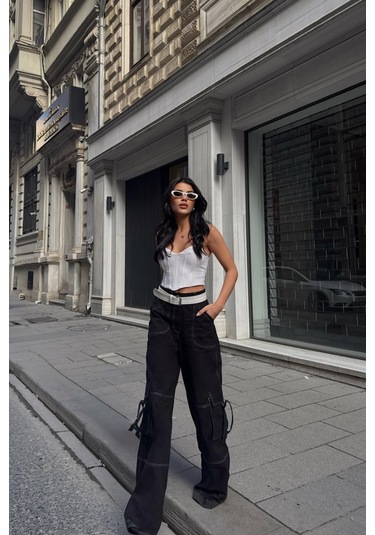 Gabardinkargo Pantolon - Siyah Siyah