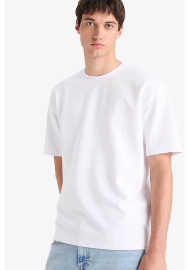 Defacto Oversize Geniş Kalıp Bisiklet Yaka Kısa Kollu Basic Düz Ağır Kumaş Tişört X3926az26spwt34 Beyaz-wt34 Defacto Oversize Geniş Kalıp Bisiklet Yaka Kısa Kollu Basic Düz Ağır Kumaş Tişört X3926az26spwt34 Beyaz-wt34