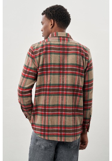 Mürdüm Yünlü Ekose Desen Yumuşak Yaka Cepsiz Uzun Kol Casual Comfort Fit Gömlek 1004245227 Mürdüm Mürdüm Yünlü Ekose Desen Yumuşak Yaka Cepsiz Uzun Kol Casual Comfort Fit Gömlek 1004245227 Mürdüm