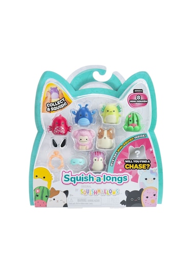Squishmallows Squish-a-longs 8 Figür + Yüzük Set Seri 2 Al0065