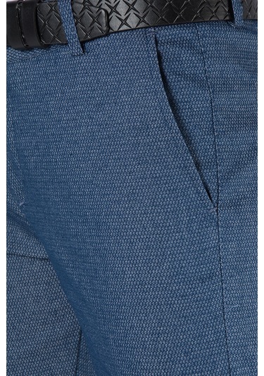 Açık Mavi Slim Fit Pamuklu İtalyan Kesim Pantolon Açık Mavi