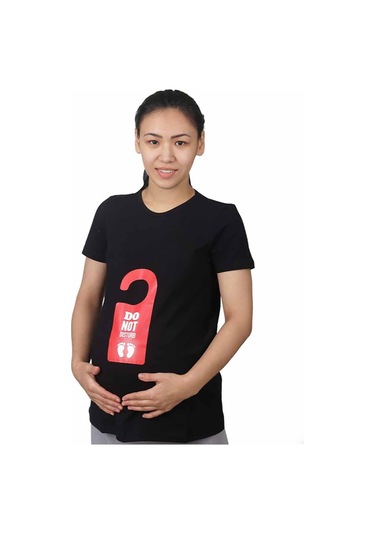 Mummy's Baby Hamile Tişört Do Not Disturb Siyah 7983