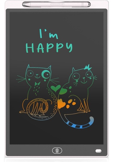 Mufunye Düz Kenarlı 12 İnç Elektronik Beyaz Tahta, Renkli Vurgulamalı El Yazısı Beyaz Beyaz