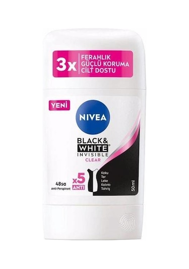 Nivea Women Black&White İnvisible Clear Stick Deodorant 50 ml