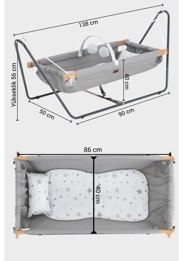 Wellgro Cozy Nest Hamak Beşik Gri, Anne Yanı Bebek Hamağı