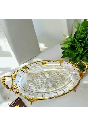 Royking Ayaklı Oval Sunum Tabağı 35x29x20x4cm Crg162