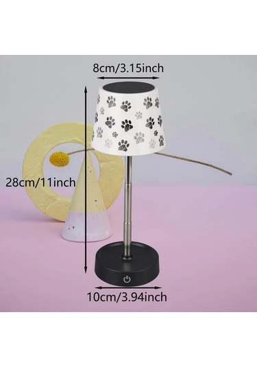 Willowhaven White Paw Yaratıcı Masa Lambası Taşınabilir Ayarlanabilir Işıklı Usb Şarjlı Sensörlü Gece Lambası Füme