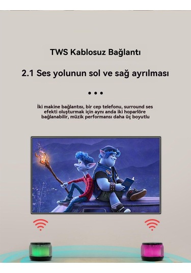 Aurora Şeffaf Ve Havalı Bluetooth Küçük Stereo Kablosuz Taşdırılabilinir