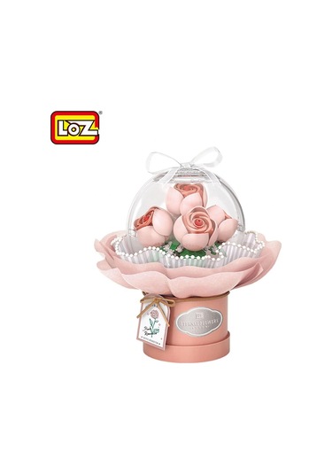 Lz-1298 Loz Ledli Pembe Gül Buketi 285 Parça Block Oyuncak