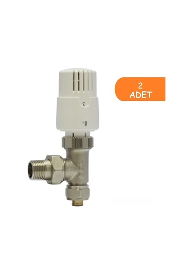 2 Adet Eca Trv4 Termostatik Köşe Radyatör Valfi Pex Köşe 602120780