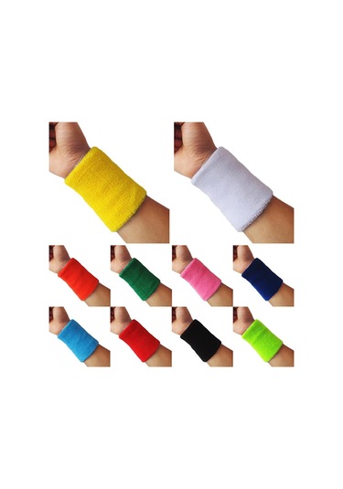 Bir Boyut-1 Adet Bilek Ter Bandı Tenis Spor Bileklik Voleybol Spor Salonu Bileklik Desteği Ter Bandı Havlu Bilezik Koruyucu Dış Mekan-gökyüzü Mavi