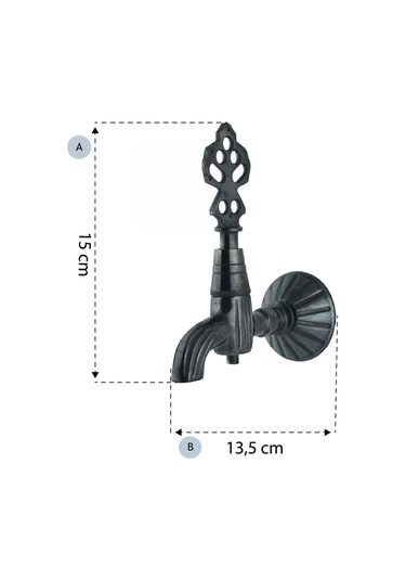 Lpd 1/2 Hamam Taslı İkili Osmanlı Musluğu Eskitme