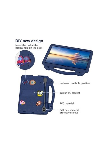 Maoyaya Samsung Tab S9 Fe+ 12.4 İnç Çocuk Kılıf - Pembe, Trendy Desenli Eva Kapak