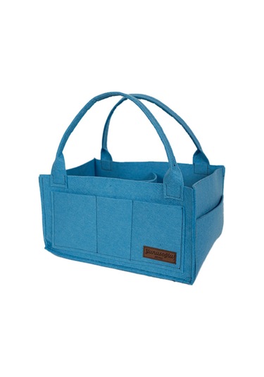 Yunusoğlu Home Keçe Anne Bebek Bakım Çantası Yenidoğan İçin Organizer Düzenleyici Mavi Mavi