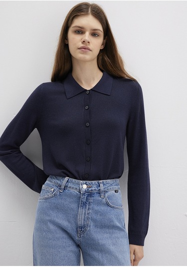 Mavi - Lacivert Triko Polo 1710700-89101 Lacivert