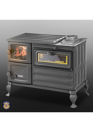 Erendemir Kuzine Em804B-T-P Tuğlalı Pik Ayaklı Şömine