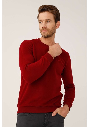 İgs Erkek Bordo Standart Bisiklet Yaka Triko Bordo