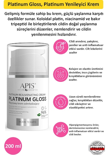 Apis Natural Platinum Gloss Yenileyici Krem 50 ML