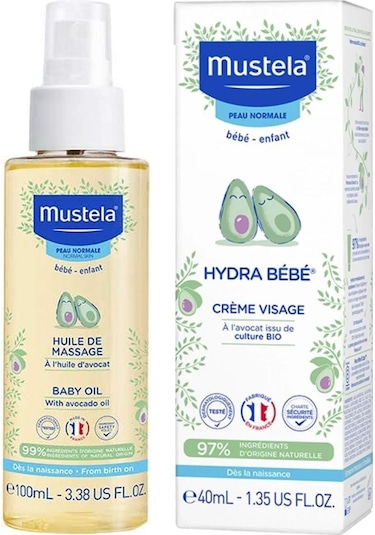 Mustela Hydra Bebe Organik Avokadolu Bebek Yüz Kremi 40 Ml + Mustela Baby Oil Bebek Yağı 100 Ml