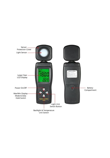 Light Metre Lux/fc Fotometre Fotoğrafçılık Dijital Lux Metre Entegre Illuminometre Çevre Test Cihazı Spektrometre Aracı