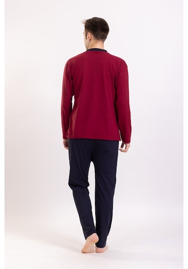 Pemilo Erkek 980 Uzun Kol Süprem Pijama Takımı Bordo Bordo