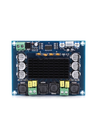 Konesam Tpa3116d2 Çift Kanal 2x120w Güçlü Ses Amfi Kartı, Aşırı Sıcaklık Ve Kısa Devre Koruma, Siyah Isı Dağıtıcı, 1.6mm Pcb