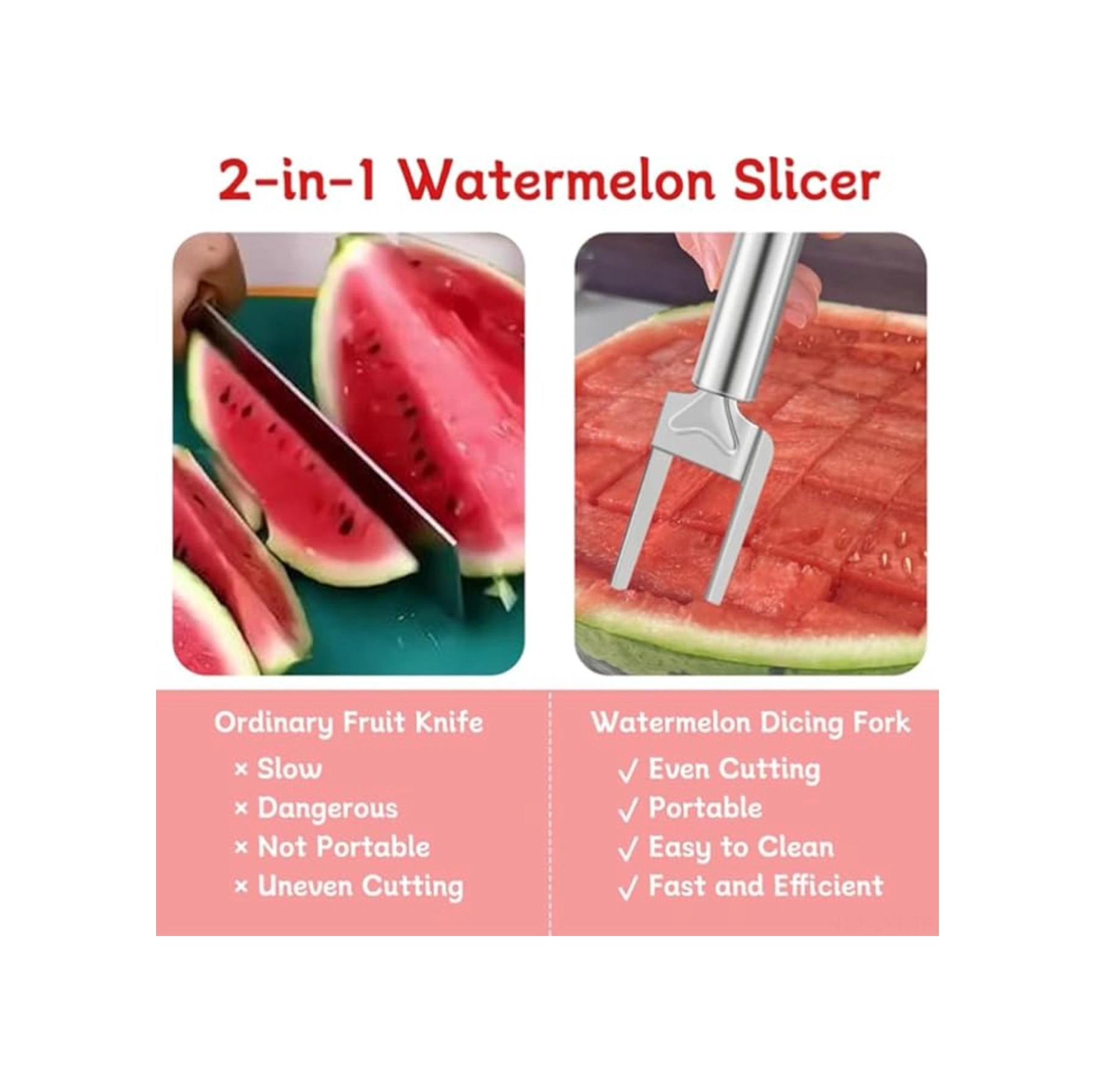 Youtek Stahl Inox Elma Kestiği Çift Uçlu Meyve Dilimi Aracı, Dilimleyici Ve Kesici Seti 2'li, Pratik Kullanım, 23.5cm Boy Gümüş