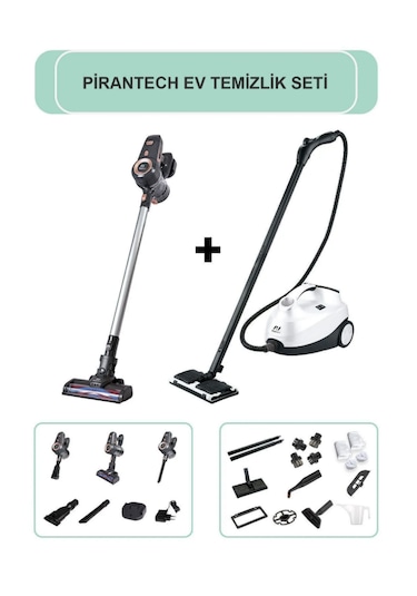 Pirantech CB-107C Buharlı Temizleyici + ES94 Temizlik Seti