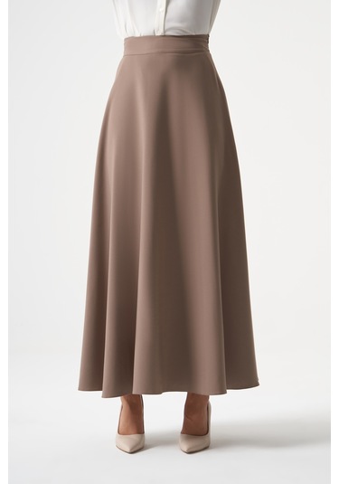 Basic Kloş Bej Etek 001