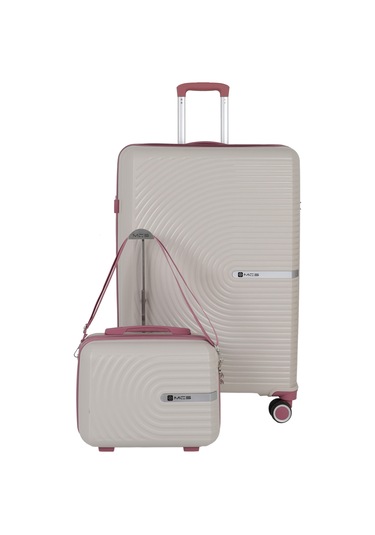 Mçs Polipropilen 2li Valiz Seti Büyük & Makyaj V374 S24sy1000076-set 00434 Kemik/koyu Pudra Kemik - Koyu Pudra