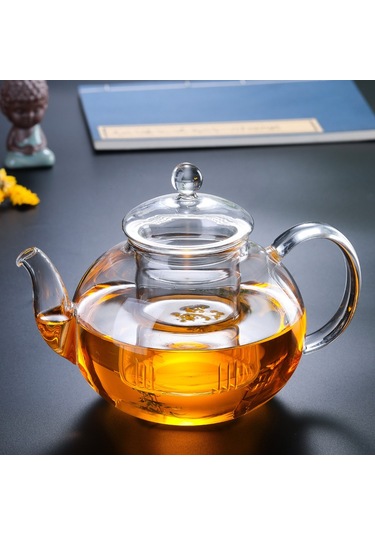 Mufunye Ev Kullanıma Uygun 1200ml Yüksek Kaliteli Borosilikat Cam Çay Potu - Filtreli, Dayanıklı Ve Pratik Çay Hazırlama Seti Renkli