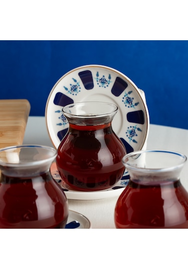 Perotti 17902 Laleli 12 Parça 6 Kişilik Çay Seti 210 Ml Renkli