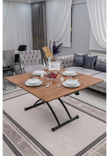 Juppo Üst Tabla Mdf Ceviz Oval Köşe Alt Siyah Dışa Kıvrım