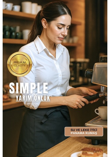 Brista Half Apron Yarım Önlük Cafe Önlüğü Garson Önlüğü Barista Önlüğü Siyah