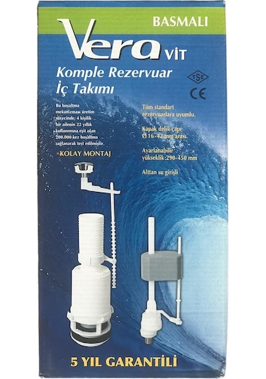 Veravit Vera Basmalı Tek Kademeli Klozet Rezervuar İç Takım Beyaz