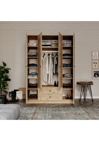 Nova 4 Kapaklı ,2 Çekmeceli Dolap/gardırop %100mdf