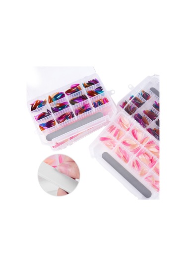 Yifomall 240 Parça Renkli Ve Sivri Uçlu Profesyonel Tırnak Uzatma Seti - Çeşitli Boyutlar Ve Dosya Hediyeli